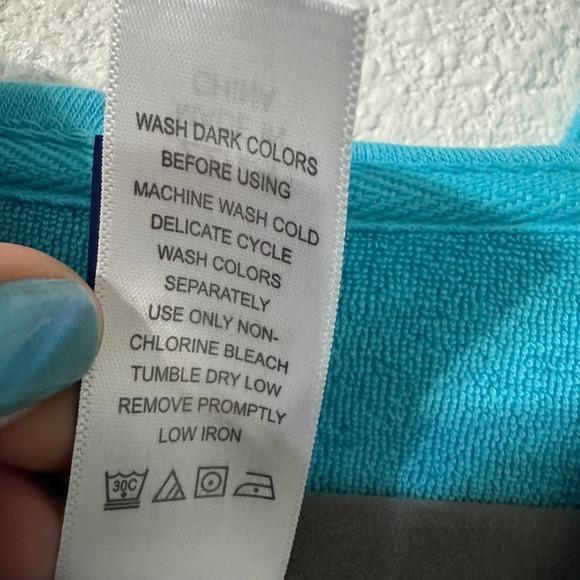 Swimsuits For All Terry Cloth Hooded Zip Front Swim Cover Up 22/24 Turquoise NWT - Picture 5 of 6